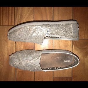 Silver Sparkly Toms Shoes